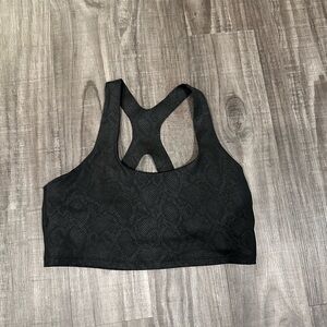 GAP Eclipse Sports Bra Black Racerback Snake Print